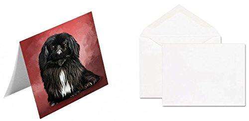 Black Pekingnes Dog Handmade Artwork Assorted Pets Greeting Cards and Note Cards with Envelopes for All Occasions and Holiday Seasons