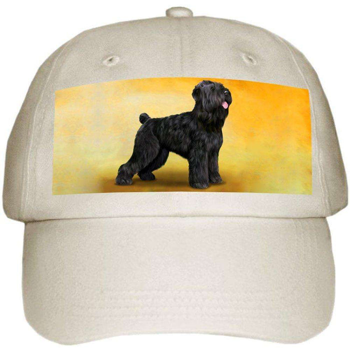 Black Russian Terrier Dog Ball Hat Cap Off White