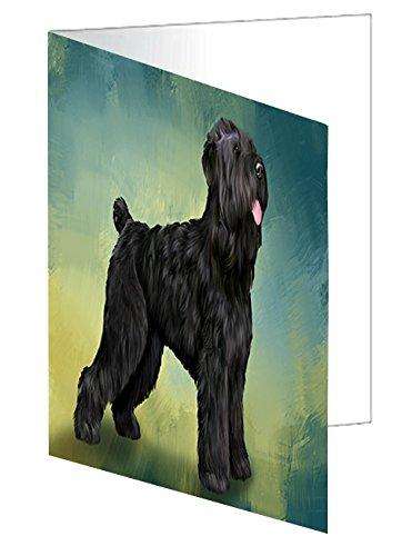 Black Russian Terrier Dog Handmade Artwork Assorted Pets Greeting Cards and Note Cards with Envelopes for All Occasions and Holiday Seasons