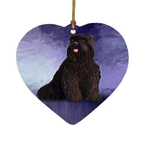 Black Russian Terrier Dog Heart Christmas Ornament
