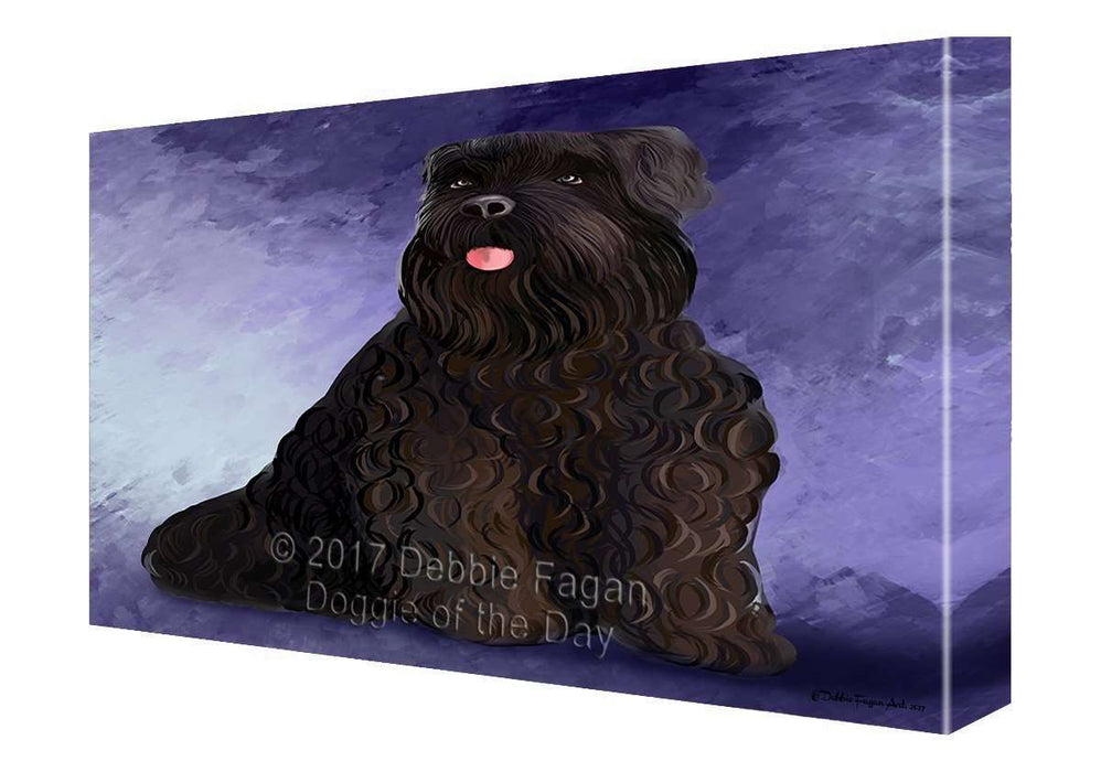 Black Russian Terrier Dog Painting Printed on Canvas Wall Art