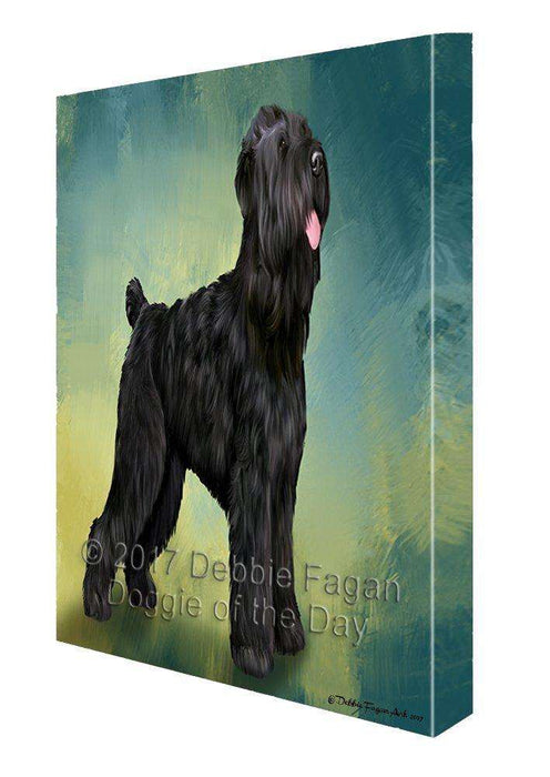 Black Russian Terrier Dog Painting Printed on Canvas Wall Art