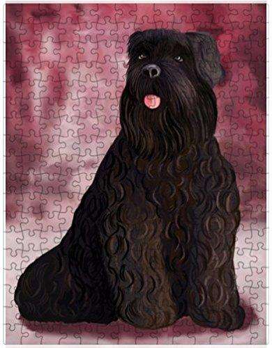 Black Russian Terrier Dog Puzzle with Photo Tin