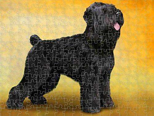 Black Russian Terrier Dog Puzzle with Photo Tin