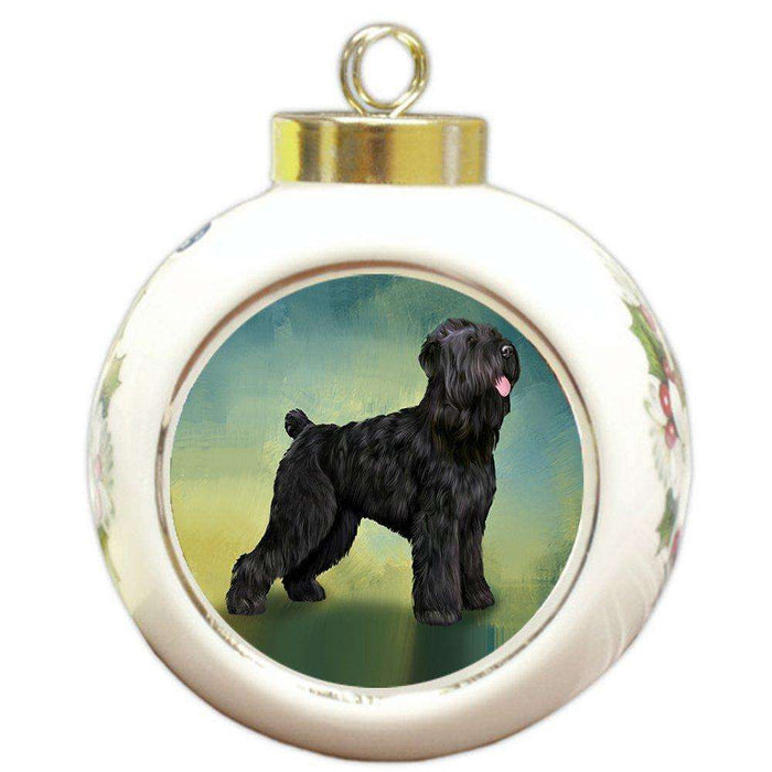 Black Russian Terrier Dog Round Ball Christmas Ornament