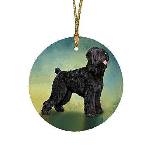 Black Russian Terrier Dog Round Christmas Ornament