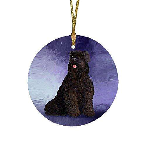 Black Russian Terrier Dog Round Christmas Ornament