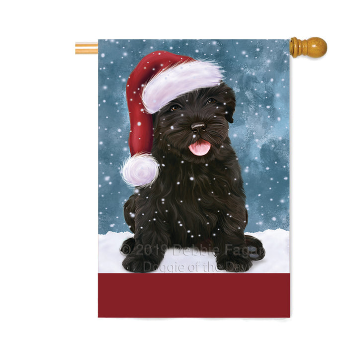 Personalized Let It Snow Happy Holidays Black Russian Terrier Dog Custom House Flag FLG-DOTD-A62325