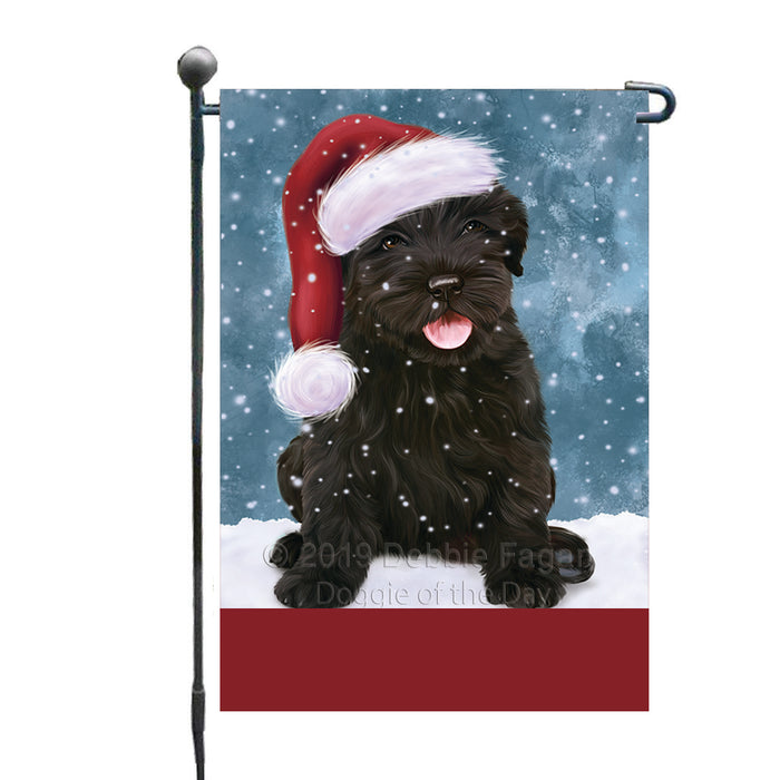 Personalized Let It Snow Happy Holidays Black Russian Terrier Dog Custom Garden Flags GFLG-DOTD-A62269