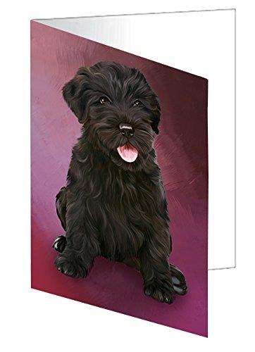Black Russian Terrier Puppy Dog Handmade Artwork Assorted Pets Greeting Cards and Note Cards with Envelopes for All Occasions and Holiday Seasons