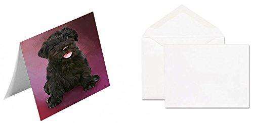 Black Russian Terrier Puppy Dog Handmade Artwork Assorted Pets Greeting Cards and Note Cards with Envelopes for All Occasions and Holiday Seasons