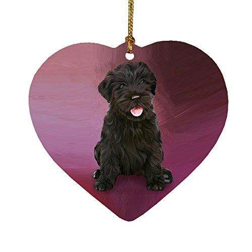 Black Russian Terrier Puppy Dog Heart Christmas Ornament