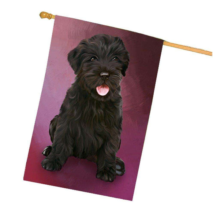 Black Russian Terrier Puppy Dog House Flag
