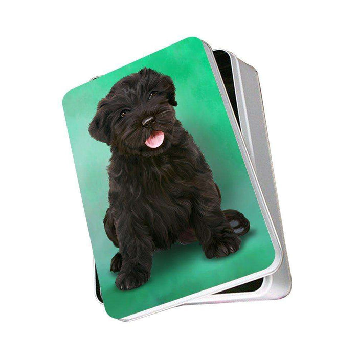 Black Russian Terrier Puppy Dog Photo Storage Tin