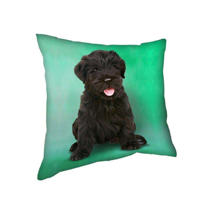 Black Russian Terrier Puppy Dog Throw Pillow