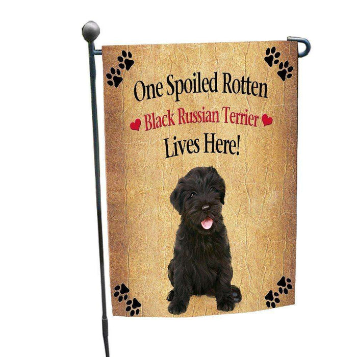 Black Russian Terrier Puppy Spoiled Rotten Dog Garden Flag