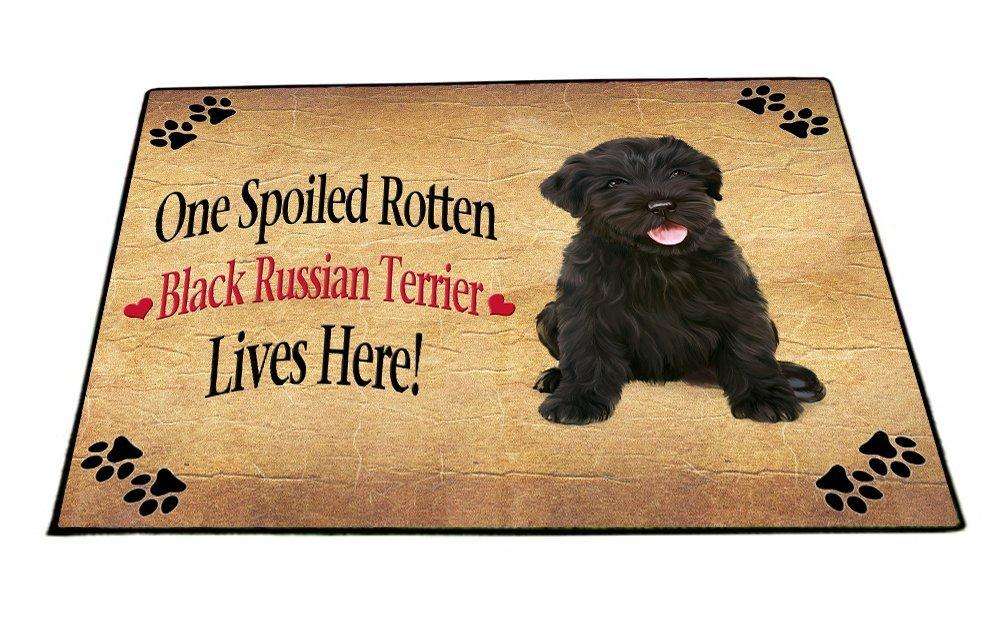 Black Russian Terrier Puppy Spoiled Rotten Dog Indoor/Outdoor Floormat