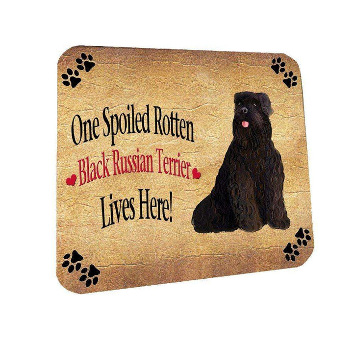 Black Russian Terrier Spoiled Rotten Dog Coasters Set of 4