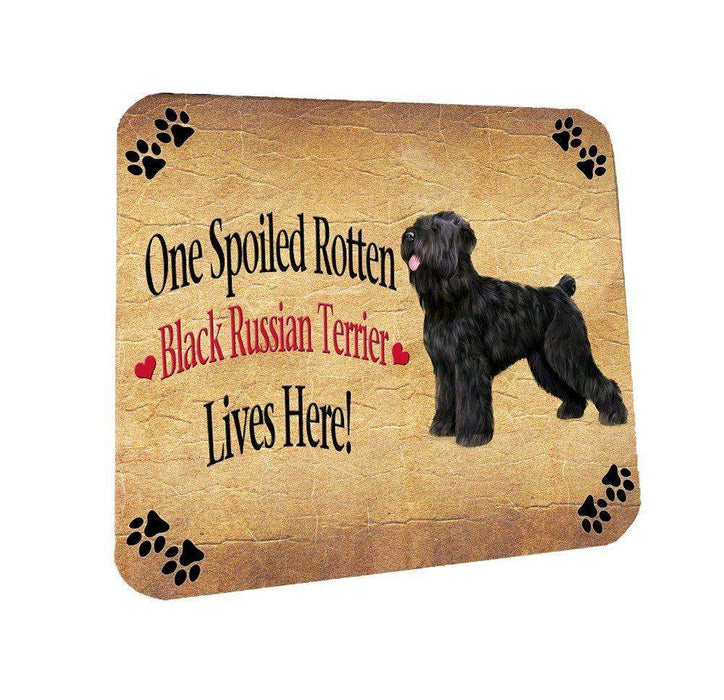 Black Russian Terrier Spoiled Rotten Dog Coasters Set of 4