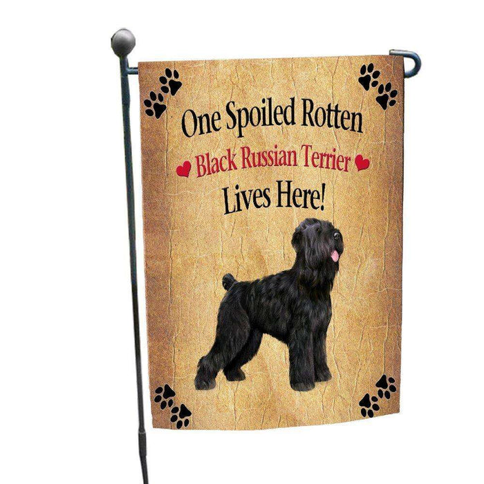 Black Russian Terrier Spoiled Rotten Dog Garden Flag