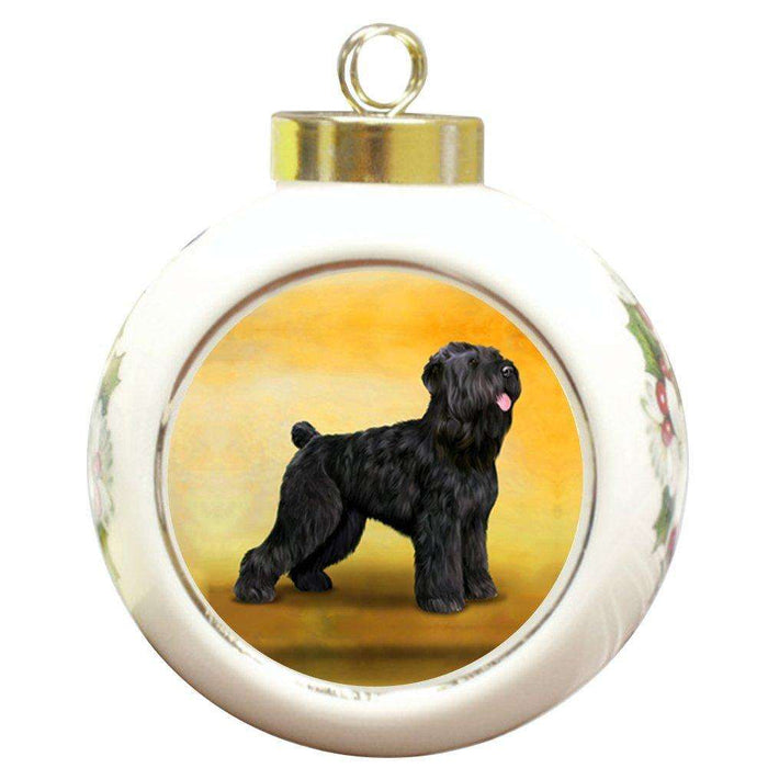 Black Russian Terriers Dog Round Ceramic Christmas Ornament