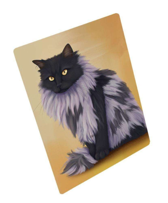 Black Smoke Norwegian Forest Cat Art Portrait Print Woven Throw Sherpa Plush Fleece Blanket
