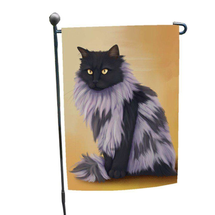 Black Smoke Norwegian Forest Cat Garden Flag