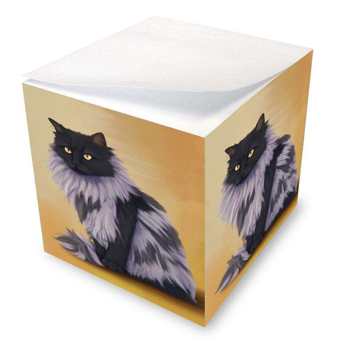 Black Smoke Norwegian Forest Cat Note Cube