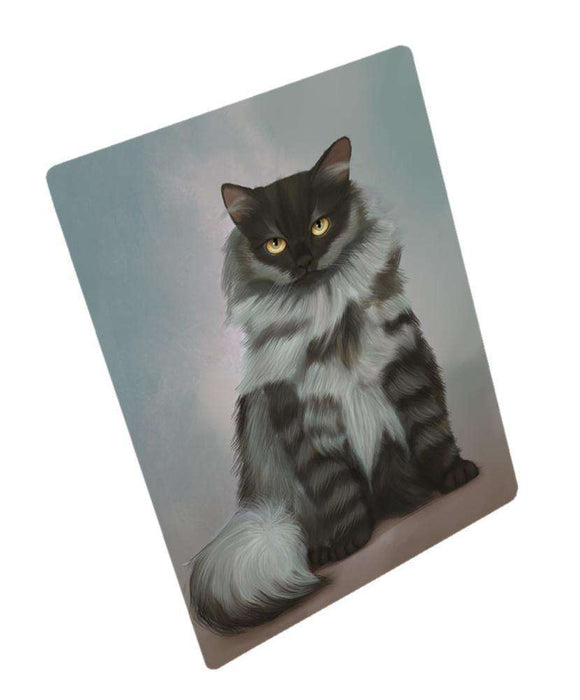 Black Smoke Siberian Cat Magnet Mini (3.5" x 2")