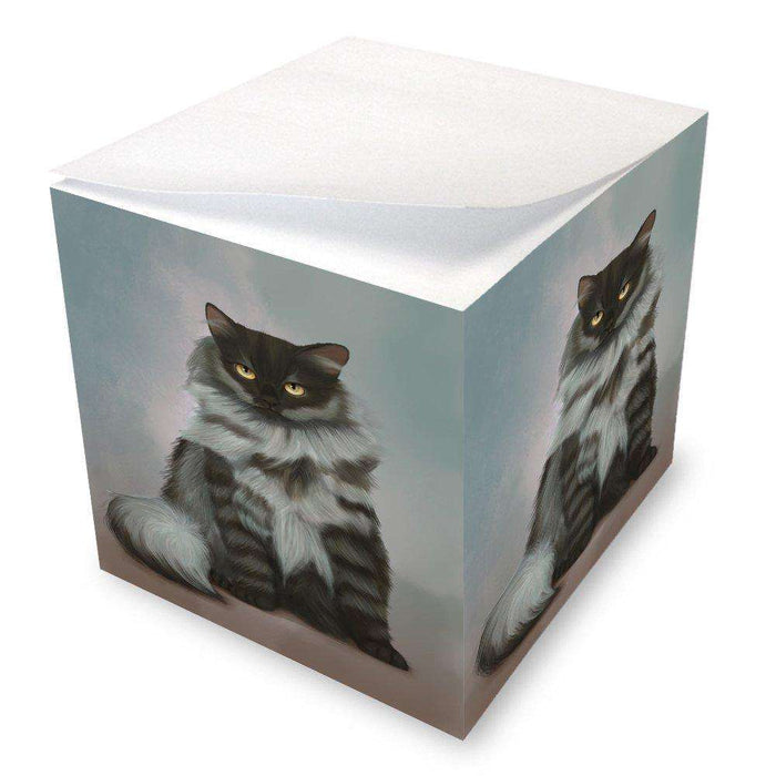 Black Smoke Siberian Cat Note Cube