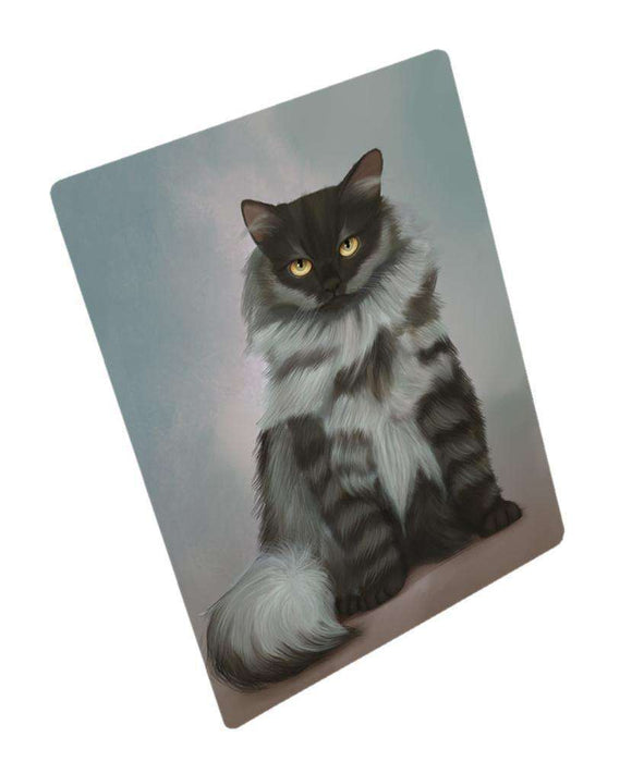 Black Smoke Siberian Cat Tempered Cutting Board