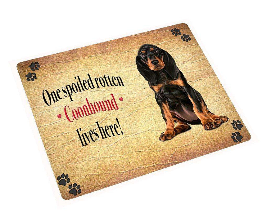 Black Tan Coonhound Spoiled Rotten Dog Tempered Cutting Board