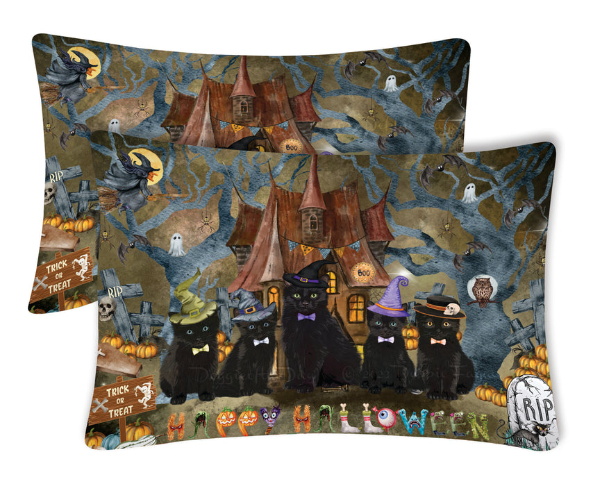Black Cat Pillow Case: Explore a Variety of Personalized Designs, Custom, Soft and Cozy Pillowcases Set of 2, Pet & Cats Gifts