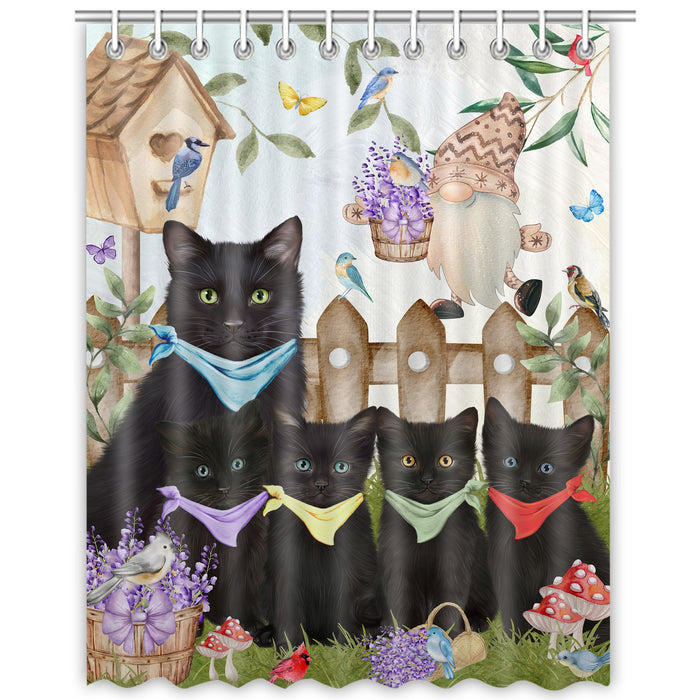 Black Cats Shower Curtain, Explore a Variety of Personalized Designs, Custom, Waterproof Bathtub Curtains with Hooks for Bathroom, Cat Gift for Pet Lovers