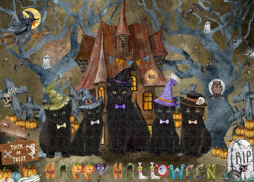 Black Cats Jigsaw Puzzle: Explore a Variety of Designs, Interlocking Halloween Puzzles for Adult, Custom, Personalized, Pet Gift for Cat Lovers