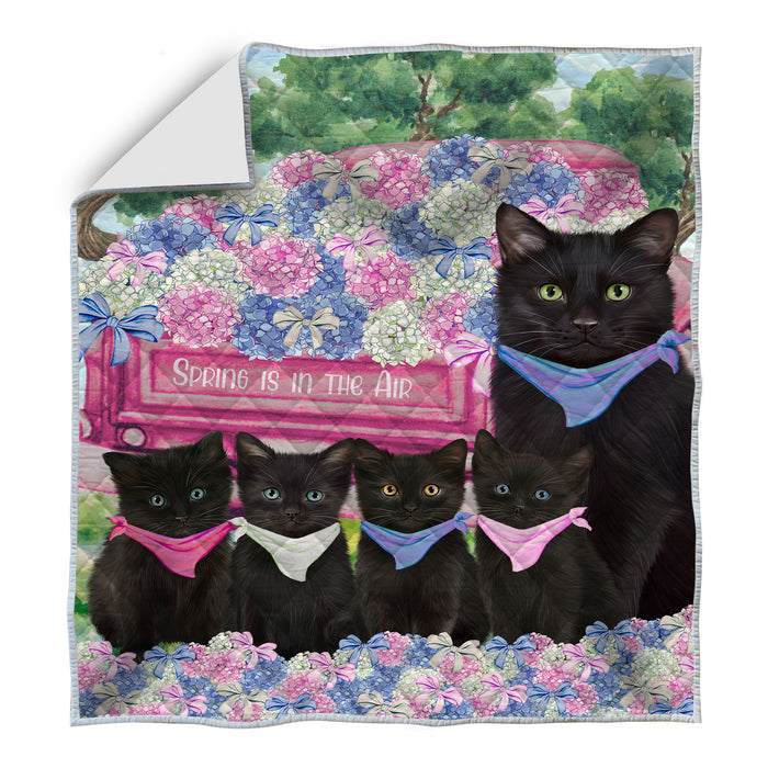 Black Cats Quilt: Explore a Variety of Bedding Designs, Custom, Personalized, Bedspread Coverlet Quilted, Gift for Cat and Pet Lovers