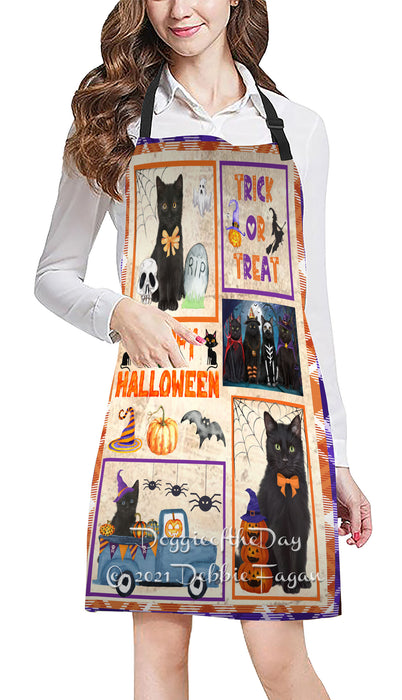 Happy Halloween Trick or Treat Black Cats Cooking Kitchen Adjustable Apron Apron49295