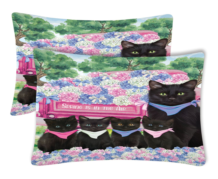 Black Cat Pillow Case: Explore a Variety of Designs, Custom, Standard Pillowcases Set of 2, Personalized, Halloween Gift for Pet and Cats Lovers