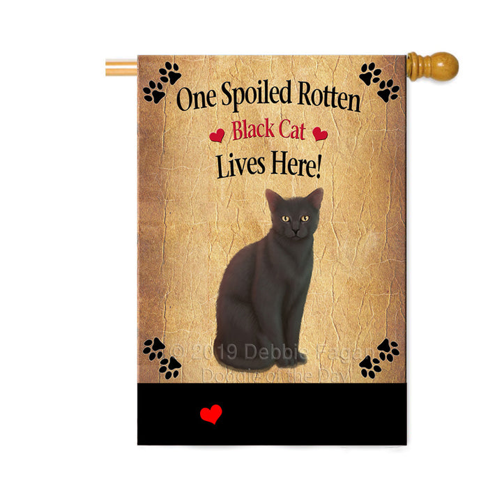 Personalized Spoiled Rotten Black Cat Custom House Flag FLG-DOTD-A63183