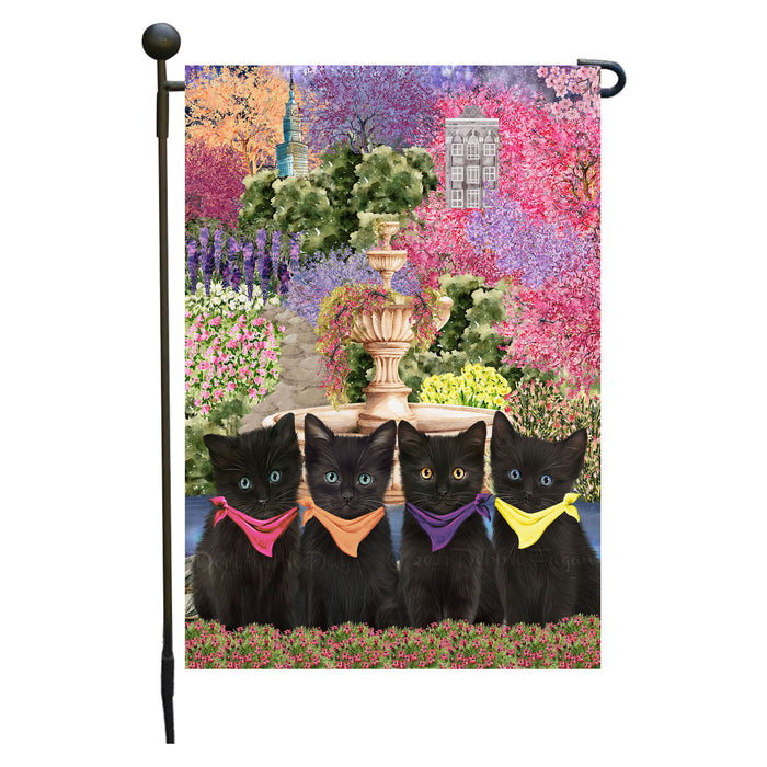 Black Cats Garden Flag: Explore a Variety of Designs, Weather Resistant, Double-Sided, Custom, Personalized, Outside Garden Yard Decor, Flags for Cat and Pet Lovers