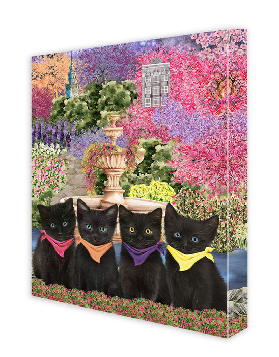 Black Cats Wall Art Canvas, Explore a Variety of Designs, Personalized Digital Painting, Custom, Ready to Hang Room Decor, Gift for Cat and Pet Lovers
