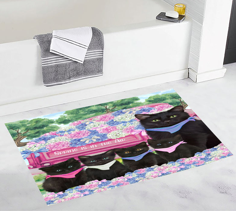 Black Cats Personalized Bath Mat, Explore a Variety of Custom Designs, Anti-Slip Bathroom Rug Mats, Pet and Cat Lovers Gift