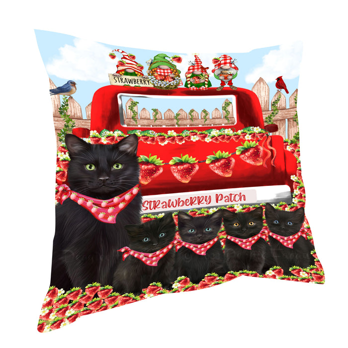 Black Cats Throw Pillow: Explore a Variety of Designs, Custom, Cushion Pillows for Sofa Couch Bed, Personalized, Cat Lover's Gifts