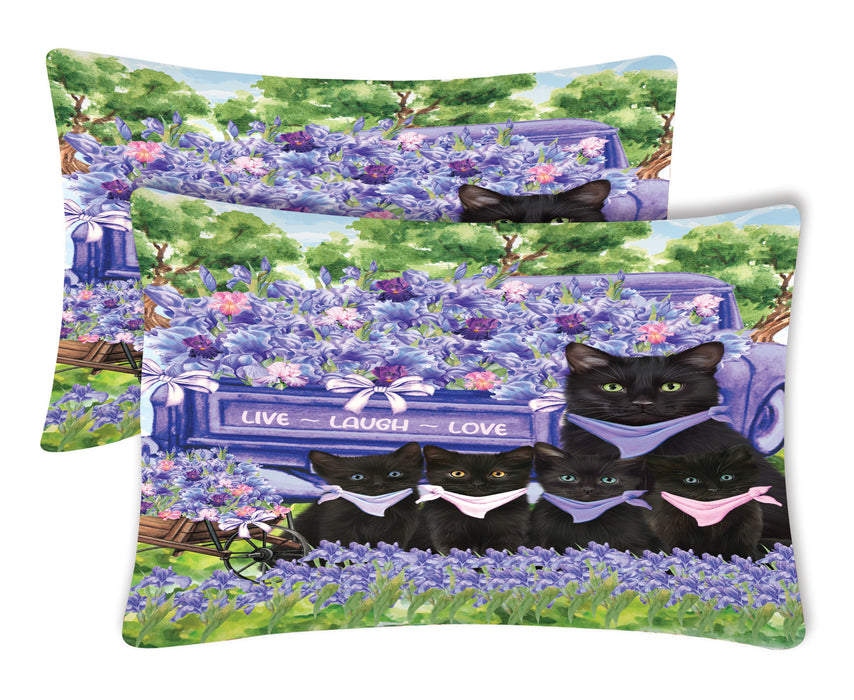 Black Cat Pillow Case, Soft and Breathable Pillowcases Set of 2, Explore a Variety of Designs, Personalized, Custom, Gift for Cats Lovers