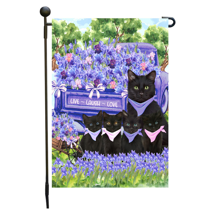Black Cats Garden Flag for Cat and Pet Lovers, Explore a Variety of Designs, Custom, Personalized, Weather Resistant, Double-Sided, Outdoor Garden Yard Decoration