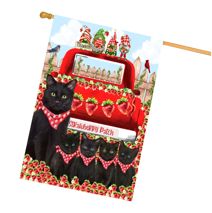 Black Cats House Flag: Explore a Variety of Custom Designs, Double-Sided, Personalized, Weather Resistant, Home Outside Yard Decor, Cat Gift for Pet Lovers