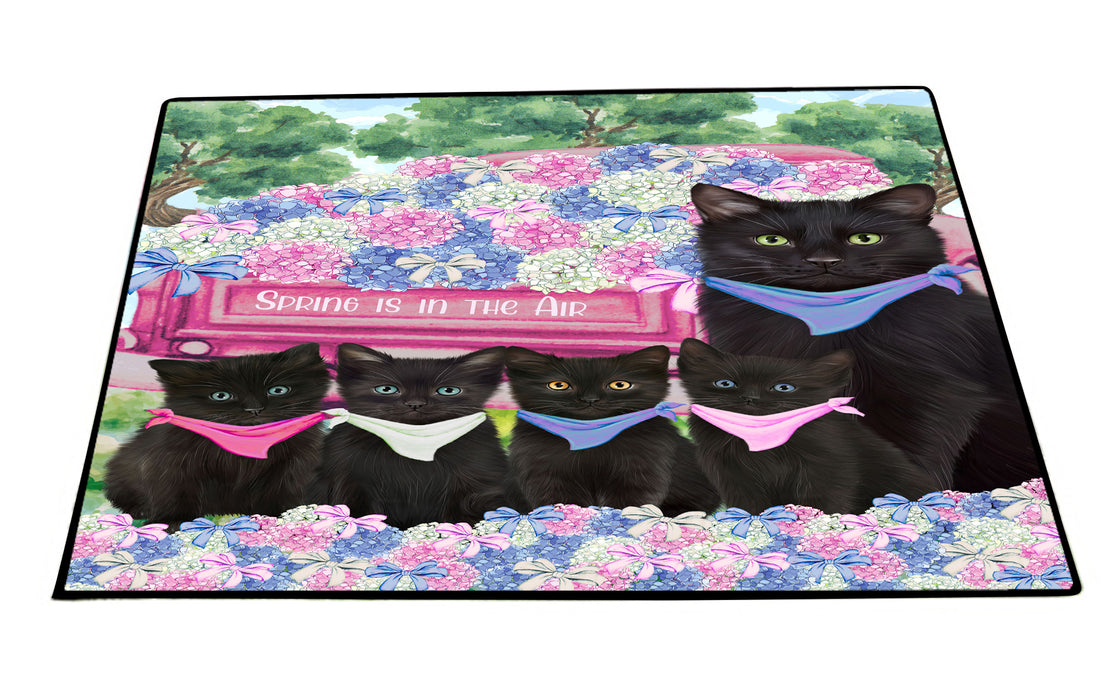 Black Cats Floor Mat, Explore a Variety of Custom Designs, Personalized, Non-Slip Door Mats for Indoor and Outdoor Entrance, Pet Gift for Cat Lovers