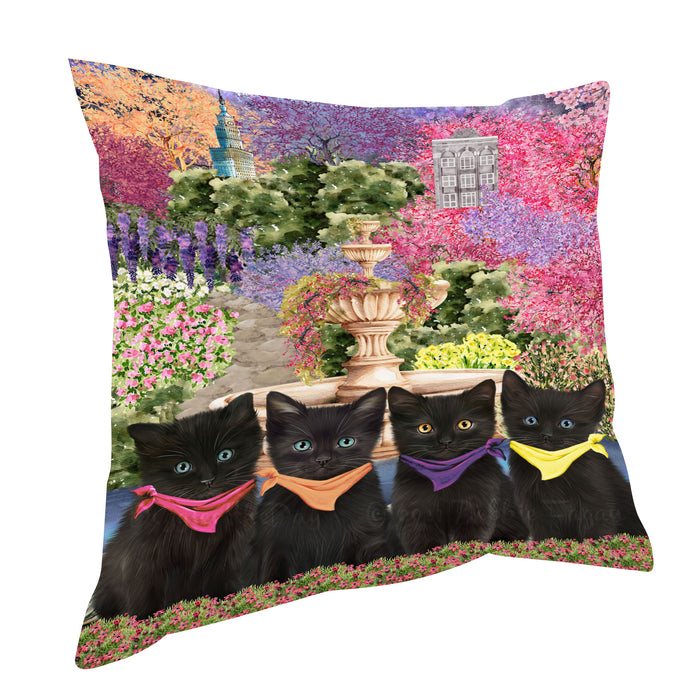 Black Cats Throw Pillow: Explore a Variety of Designs, Custom, Cushion Pillows for Sofa Couch Bed, Personalized, Cat Lover's Gifts