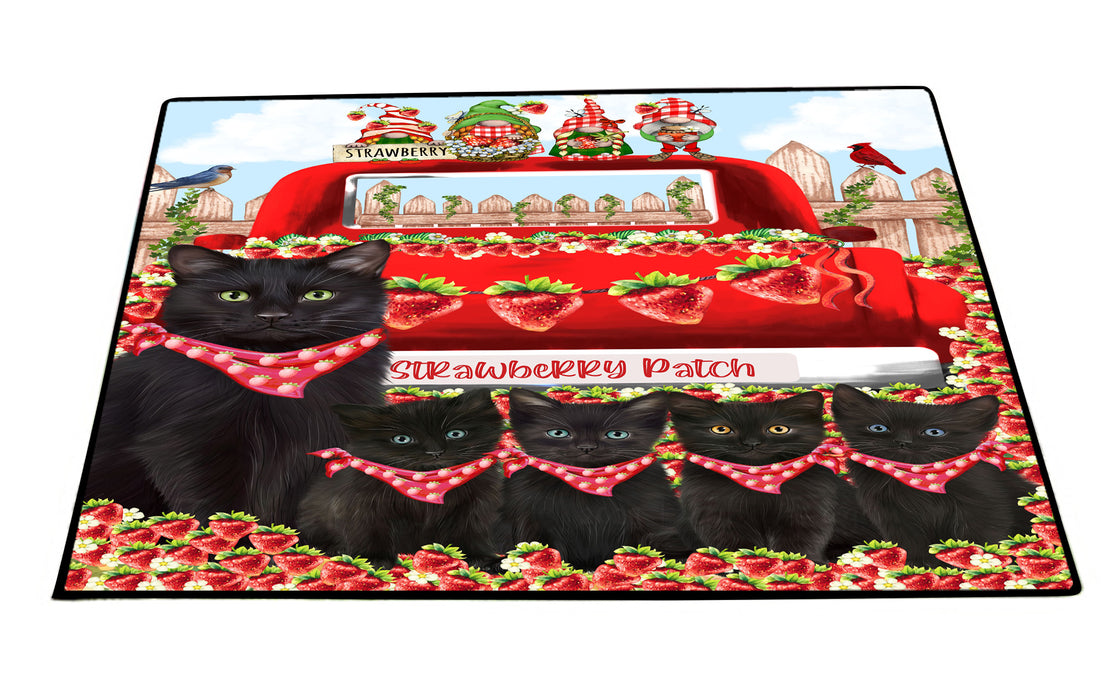 Black Cats Floor Mat and Door Mats, Explore a Variety of Designs, Personalized, Anti-Slip Welcome Mat for Outdoor and Indoor, Custom Gift for Cat Lovers