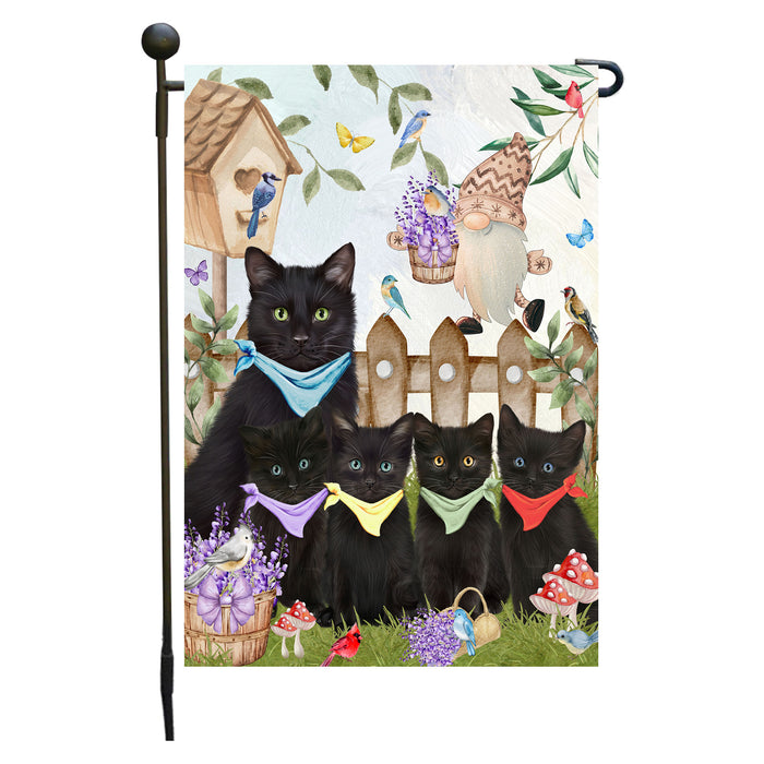 Black Cats Garden Flag: Explore a Variety of Designs, Custom, Personalized, Weather Resistant, Double-Sided, Outdoor Garden Yard Decor for Cat and Pet Lovers